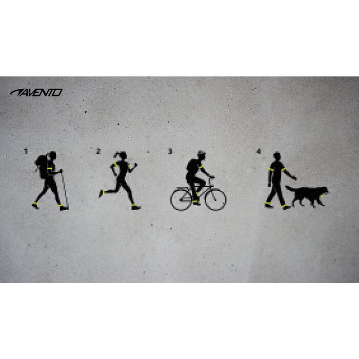 Avento® Avento - Bracelets à enfiler rechargeables LED • Ensemble de 2 • FluoJaune/Grey Silver