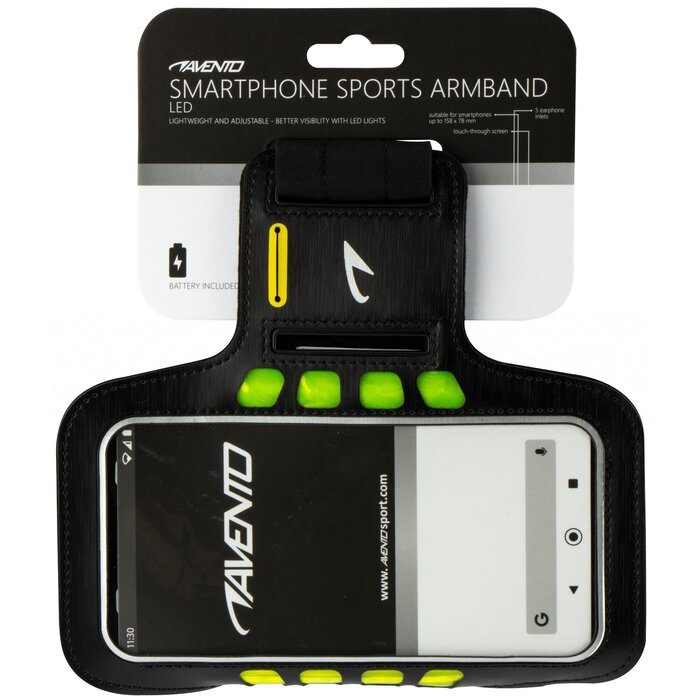 Avento® Avento - Smartphone Sports Bracelet LED • AGDA • Black