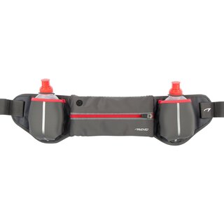 Avento® Running Belt with 2 Drink Bottles • ADDY • Gray/FluoPink