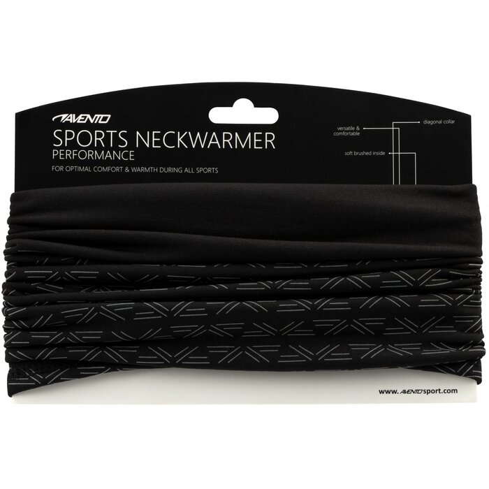 Avento® Avento - Echarpe Col Sports • PERFORMANCE • Noir/Argent