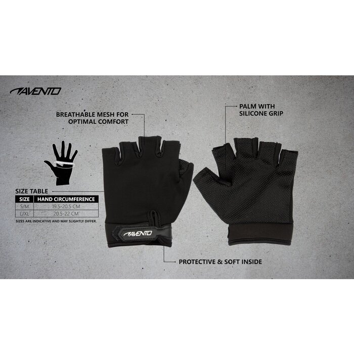 Avento® Avento® - Fitness Handschoenen • MESH • Zwart