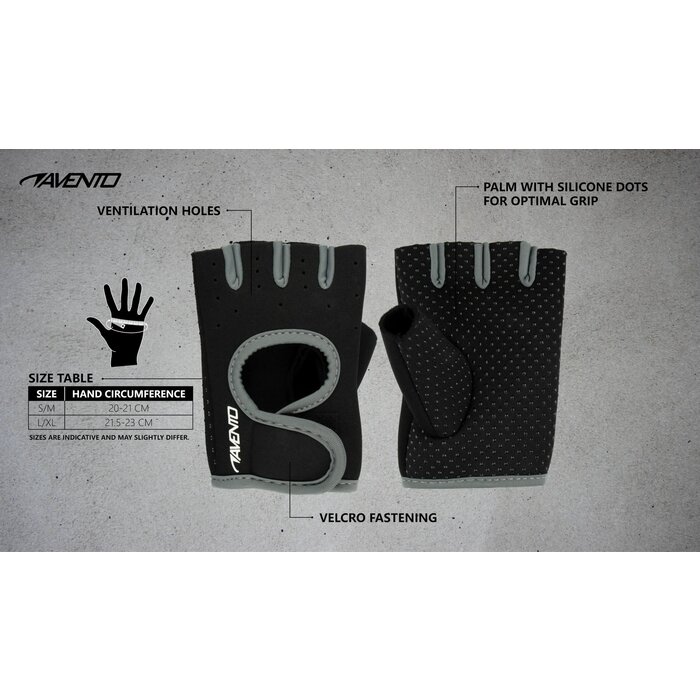 Avento® Avento - Fitness Handschuhe • NEOPREEN • Schwarz/Grau