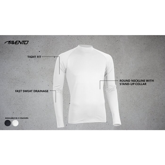 Avento® Avento - Couche de base à manches longues • Hommes • Noir/Argent