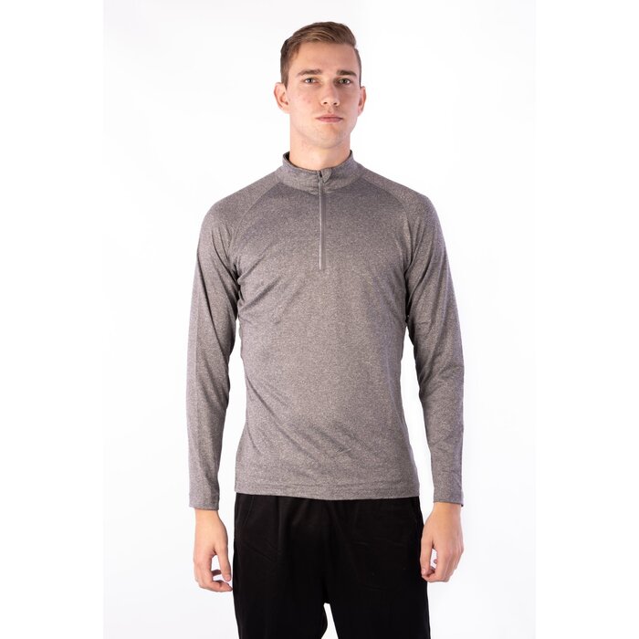 Avento® Avento® - Sportshirt Lange Mouw • Heren • Antraciet mêlee/Zilver