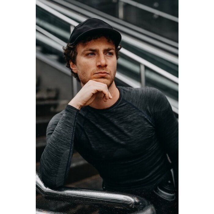 Avento® Avento - Running Cap Basic Black • QUICK DRY • Schwarz/Silbergrau