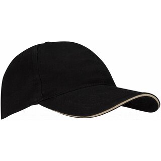New Port® Baseball cap Junior • SANDWICH • Black/sand
