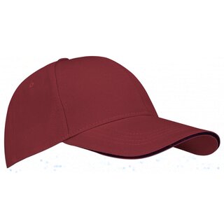 New Port® Baseball cap Junior • SANDWICH • Dark red/Black