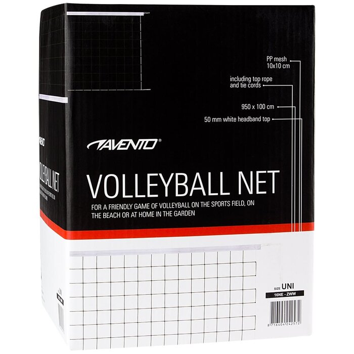 Avento® Avento - Volleyball-Netz • 9,5 x 1 Meter • Schwarz/Weiß
