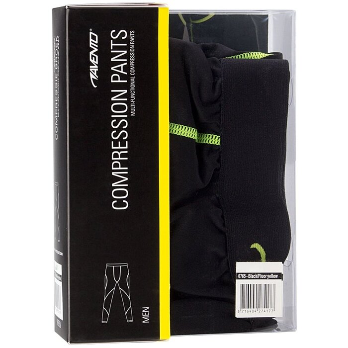 Avento® Avento - Compression pants COMFORT • Men • Black/FluoYellow