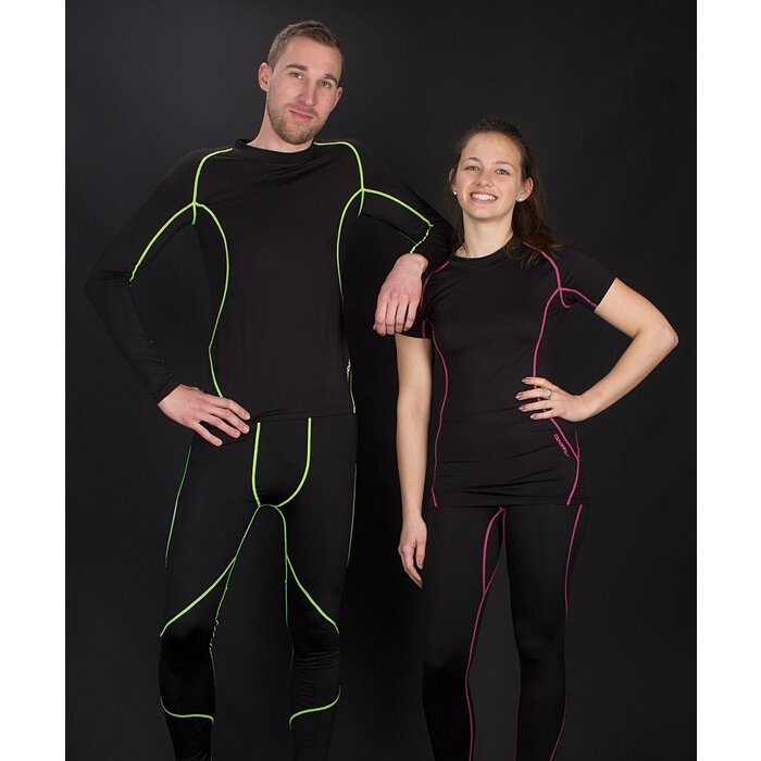 Avento® Avento® - Compressiebroek COMFORT • Heren • Zwart/Fluorgeel