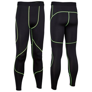 Avento® Pantalon de compression COMFORT • Hommes • Noir/FluoJaune