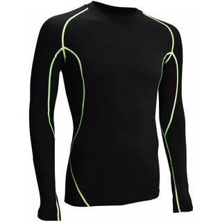 Avento® Chemise de compression à manches longues COMFORT • Hommes • Black/FluoJaune