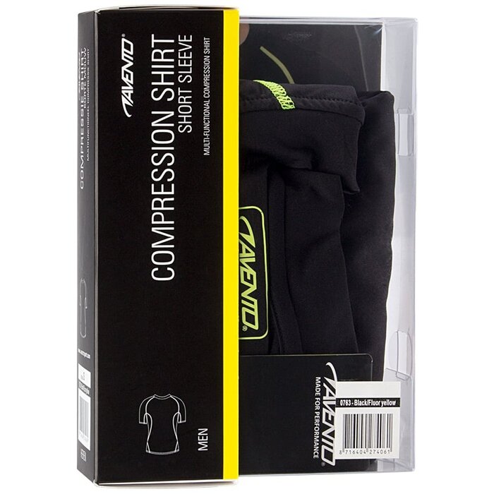 Avento® Avento - Compressions shirt short sleeve COMFORT • Men • Black/fluoYellow