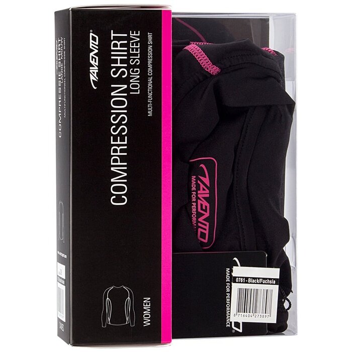 Avento® Avento - Compression Shirt Long Sleeve COMFORT • Women • Black/Fuchsia