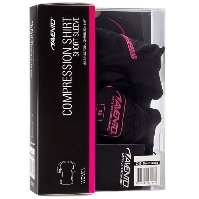Avento® Avento - Chemise de compression à manches courtes COMFORT• Femmes • Black/Fuchsia