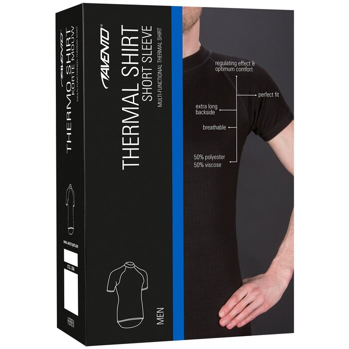 Avento® Avento - Chemise thermique à manches courtes • Hommes • Noir