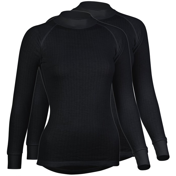 Avento® Avento - Langärmeliges Damen-Thermoshirt • 2-PACK • Schwarz