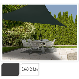 Schatten -Stoff -Dreieck - UV -Schutz UPF 50+ - 3,6x3,6x3,6 m - Dunkelgrau