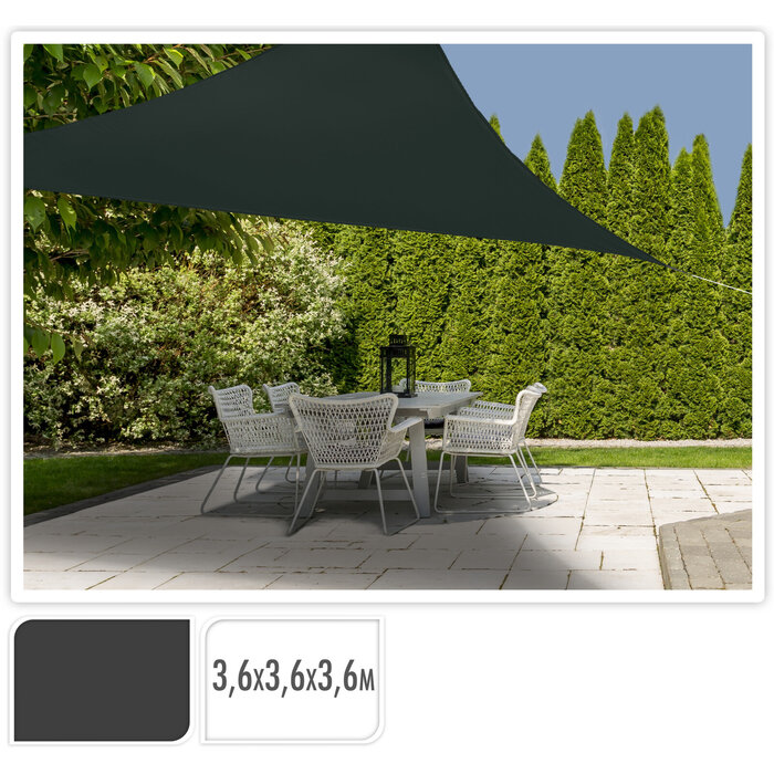 Schatten -Stoff -Dreieck - UV -Schutz UPF 50+ - 3,6x3,6x3,6 m - Dunkelgrau