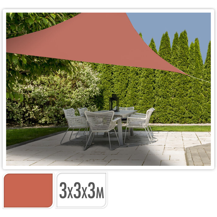 Triangle de tissu d'ombre - Protection UV UPF 50+ - 3x3x3m - Terra