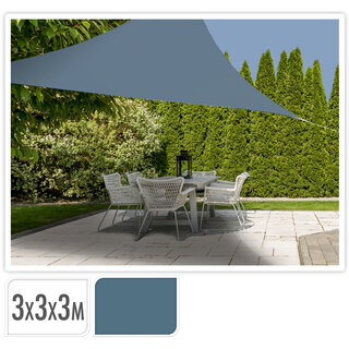 Shadow cloth triangle - UV protection UPF 50+ - 3x3x3m - Blue