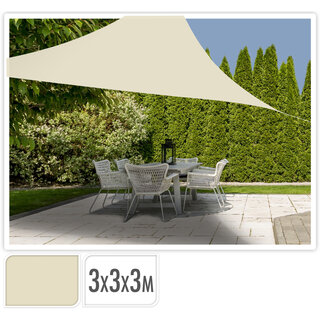 Triangle de tissu d'ombre - Protection UV UPF 50+ - 3x3x3m - Off Blanc