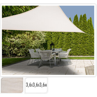 Shadow cloth open structure triangle - 3.6 m - Creme