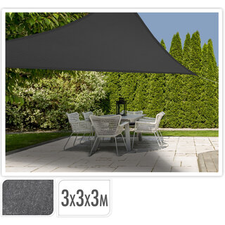 Shadow cloth open structure triangle - 3 m - Gray