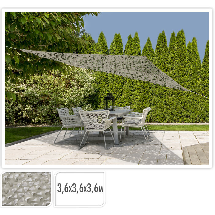 Camouflage / Schaduw Net Driehoek - 3,6 m - Zandkleur