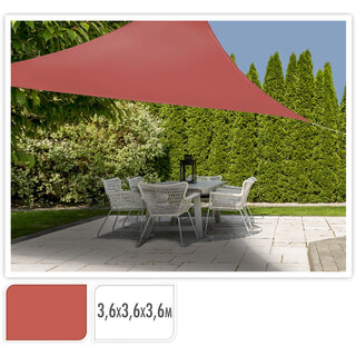Triangle de tissu d'ombre avec protection UV UPF 50+ - 3.6x3.6x3,6 mètres - Terra