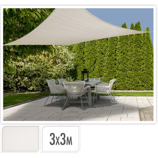 Schattentuch offener Struktur - 3x3 Meter - Creme