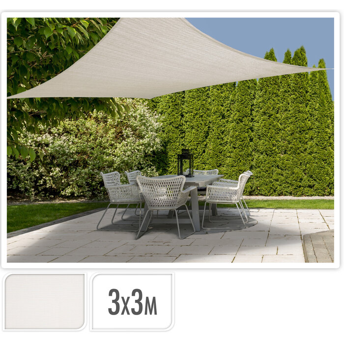 Shadow cloth open structure - 3x3 meters - Creme