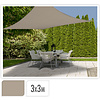 Tissu d'ombre avec protection UV UPF 50+ - 3x3 mètres - Couleur de sable