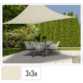 Schaduwdoek met UV bescherming UPF 50+ - 3x3 meter - Off White