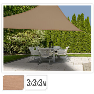 Shadow cloth open structure triangle - 3 m - sand color