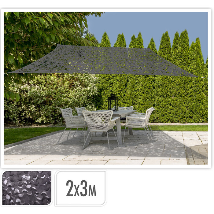 Camouflage / Schaduw Net - 2 x 3 m - Donkergrijs