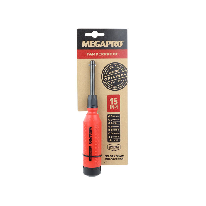MegaPro Tamperproof 15-in-1 Multibit screwdriver Card