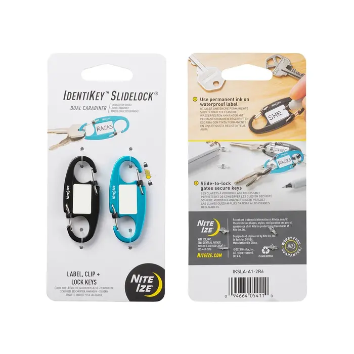 Nite Ize Nite Ize Identikey Slidelock 2-Pack Zwart/Blauw