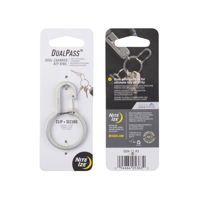 Nite Ize Nite Ize DualPass Sleutelring Zilver