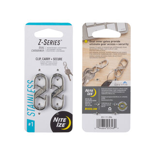 Nite Ize Nite Ize Z-Series Karabijnhaak 2-Pack Zilver #1