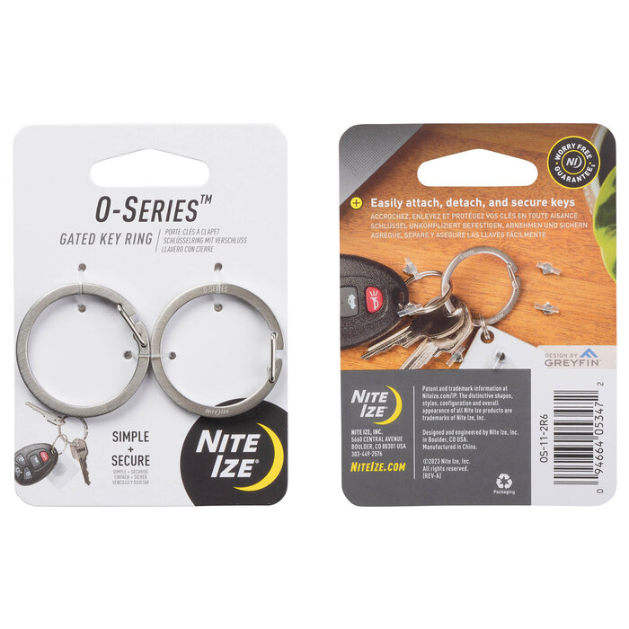 Nite Ize Nite Ize O-Series Sleutelring 2-Pack Zilver