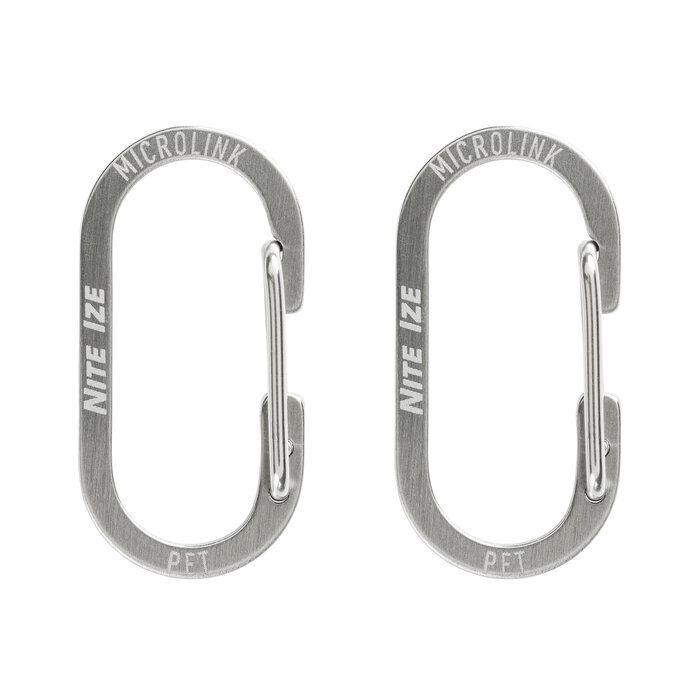 Nite Ize Nite Ize MicroLink Pet Tag Karabijnhaak 2-Pack Zilver
