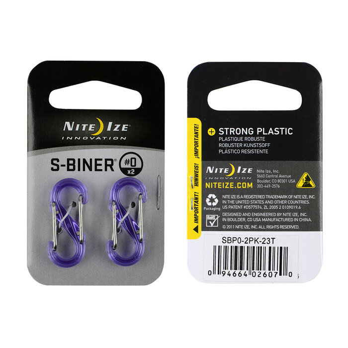 Nite Ize Nite Ize S-Biner Karabijnhaak 2-Pack Purple #0