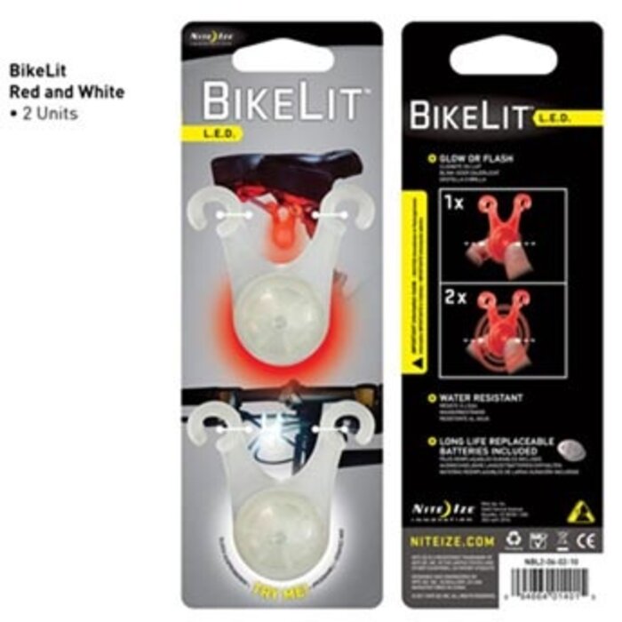 Nite Ize Nite Ize Bikelit Bicycle Lamp 2-PACK WHITE & RED