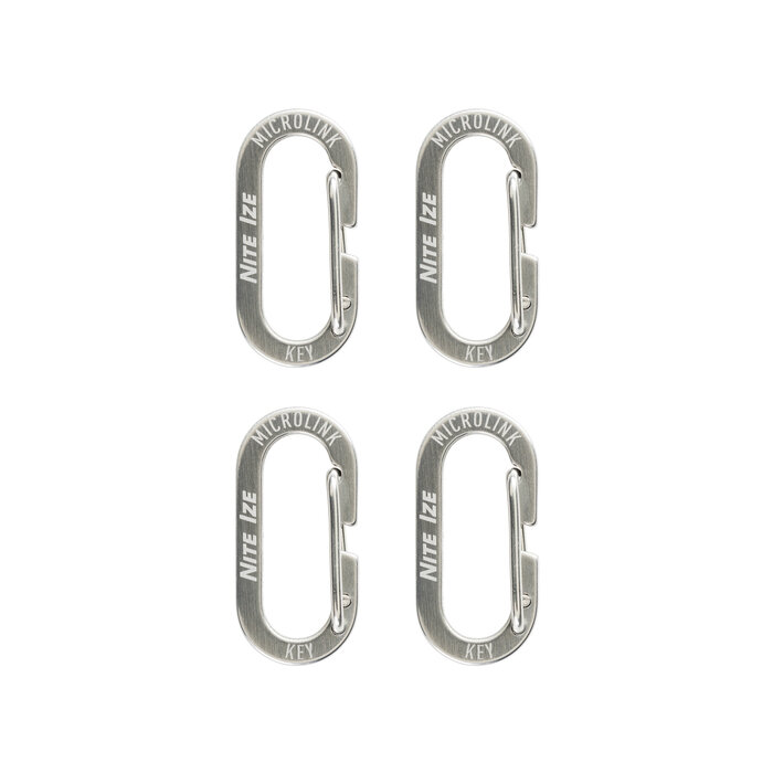 Nite Ize Nite Ize MicroLink Karabijnhaak 4-Pack Zilver