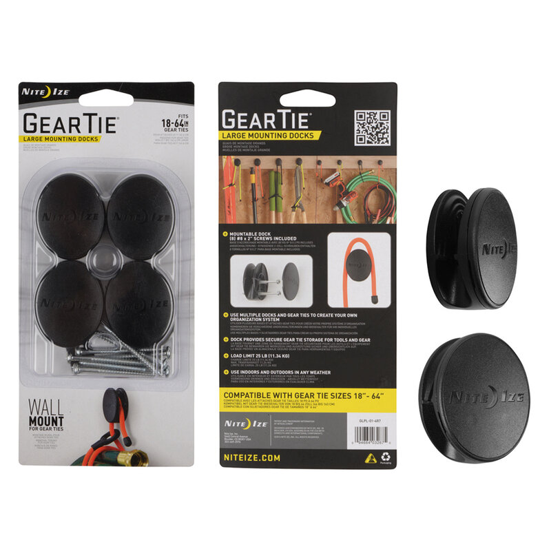 Nite Ize Nite Ize Gear Tie Dockable Puck 4-pack Zwart L