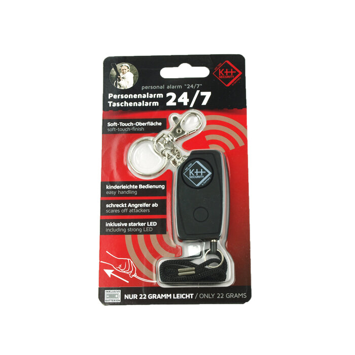 Kh Security KH Security Personal Alarm With LED Black