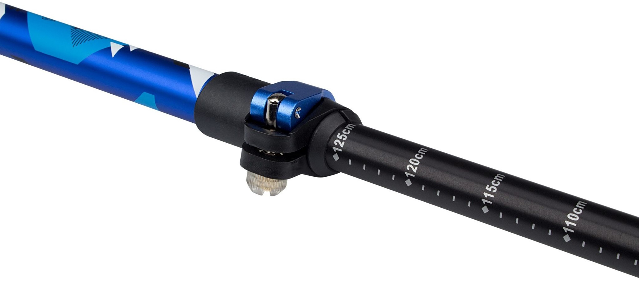 Abbey Camp® Abbey Camp – Teleskopisch verstellbarer Wanderstock mit Kork-/EVA-Griff – NAGANO-1 – Silber/Schwarz