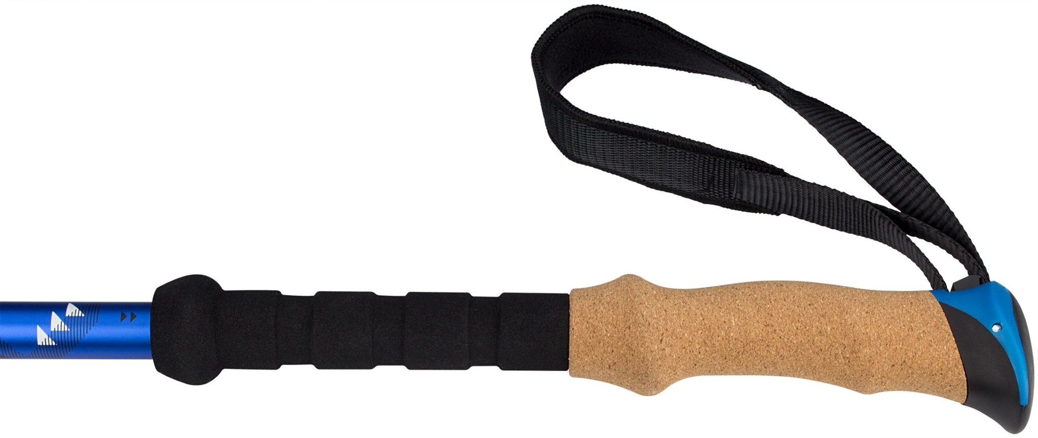 Abbey Camp® Abbey Camp - Telescopic Adjustable Walking Stick with Cork/EVA Grip - NAGANO-1 - Silver/Black