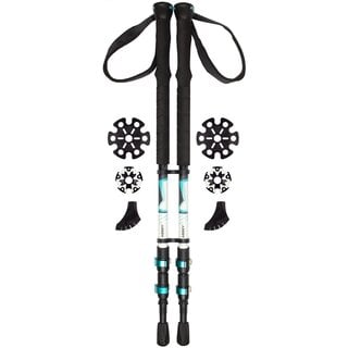 Abbey Camp® Abbey Camp - Telescopic Adjustable Walking Stick Set - SANTIAGO-135 - Black/Mint Green